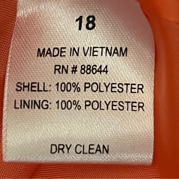 John Meyer Coral Orange Ruffled Collar Party Event Occasion Jacket NWT Size 18 - Picture 10 of 14